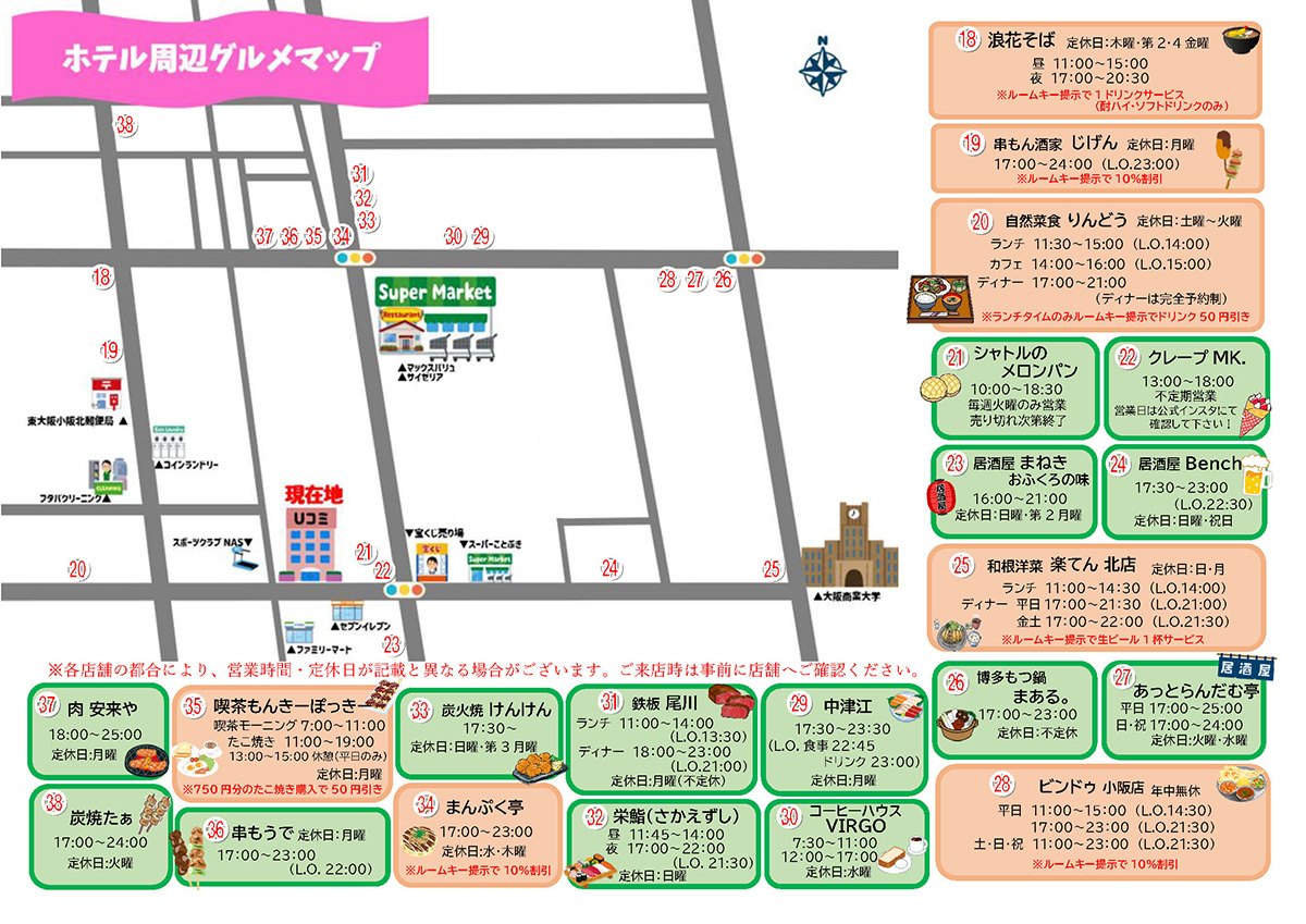 周辺グルメマップ